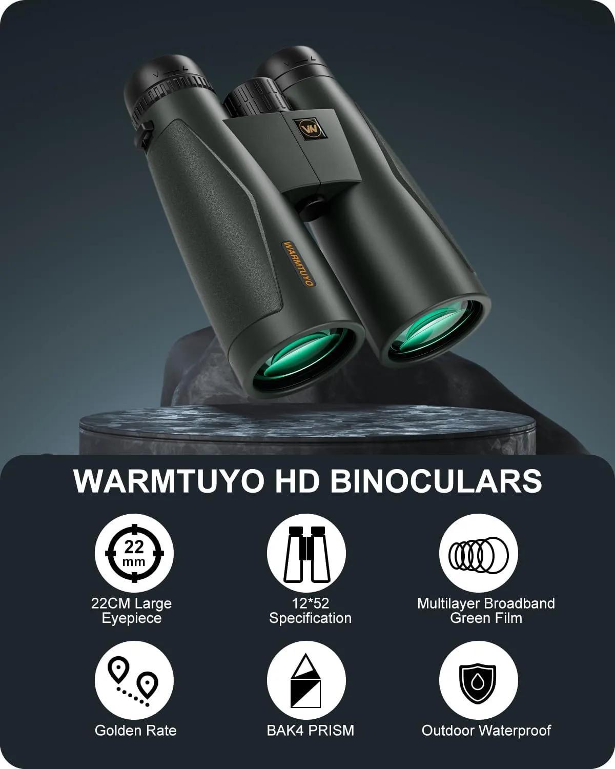 12 * 52 HD Binoculars for Adults High Powered,Binoculars for Bird Watching with Upgraded Phone Adapter,BaK4 Prisms,22mm Large Eyepiece,Clear Low Light Vision,Travel,Cruise,Binocular for Hunting