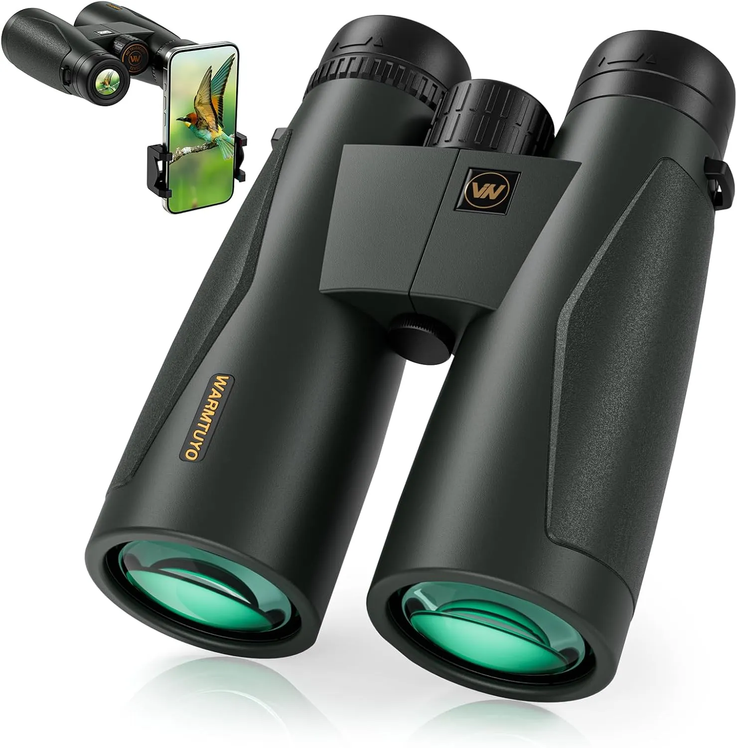 12 * 52 HD Binoculars for Adults High Powered,Binoculars for Bird Watching with Upgraded Phone Adapter,BaK4 Prisms,22mm Large Eyepiece,Clear Low Light Vision,Travel,Cruise,Binocular for Hunting