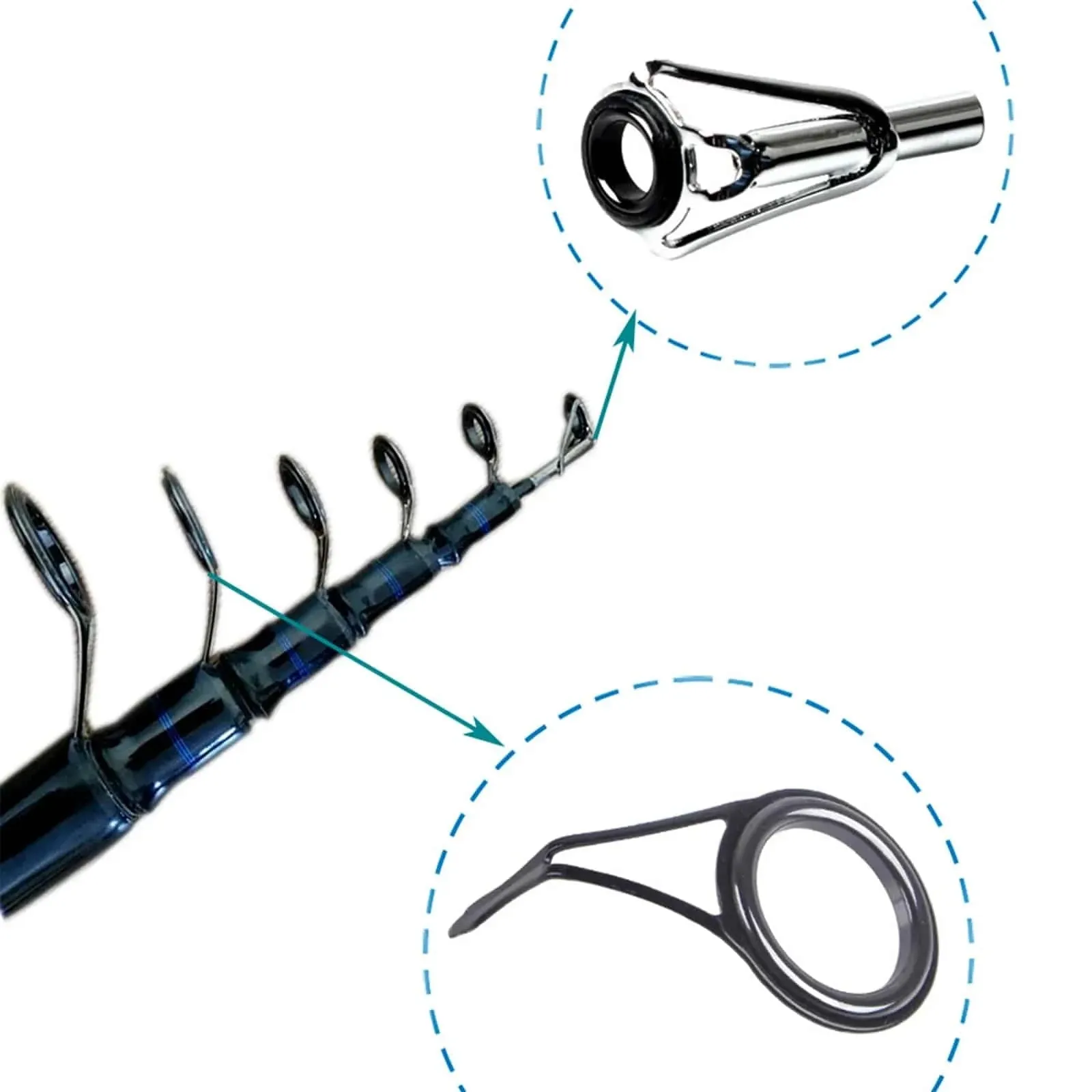 90pcs Portable Fishing Rod Repair Kit Fishing Rod Guides Rings Tips Fishing Accessories For Outdoor Fishing Tools