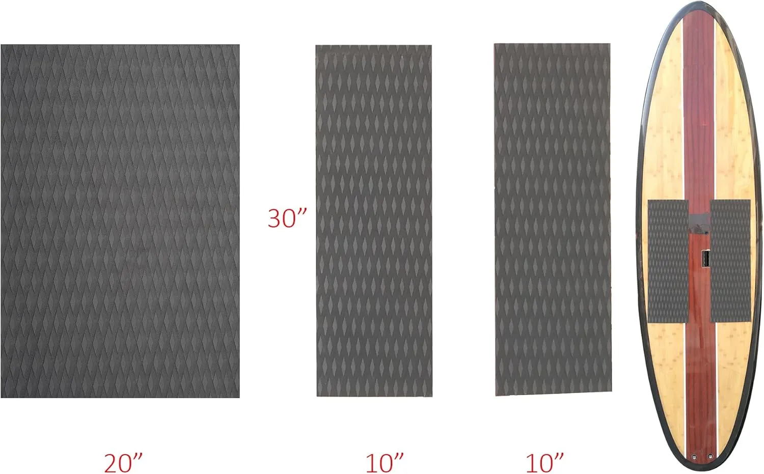 Abahub Non-Slip Traction Pad 1/2 Pieces Deck Grip Mat 30in x 20in Trimmable EVA Sheet 3M Adhesive for Boat Kayak Skimboard Surfboard SUP Black/Gray/White/Green/Navy Blue/Orange