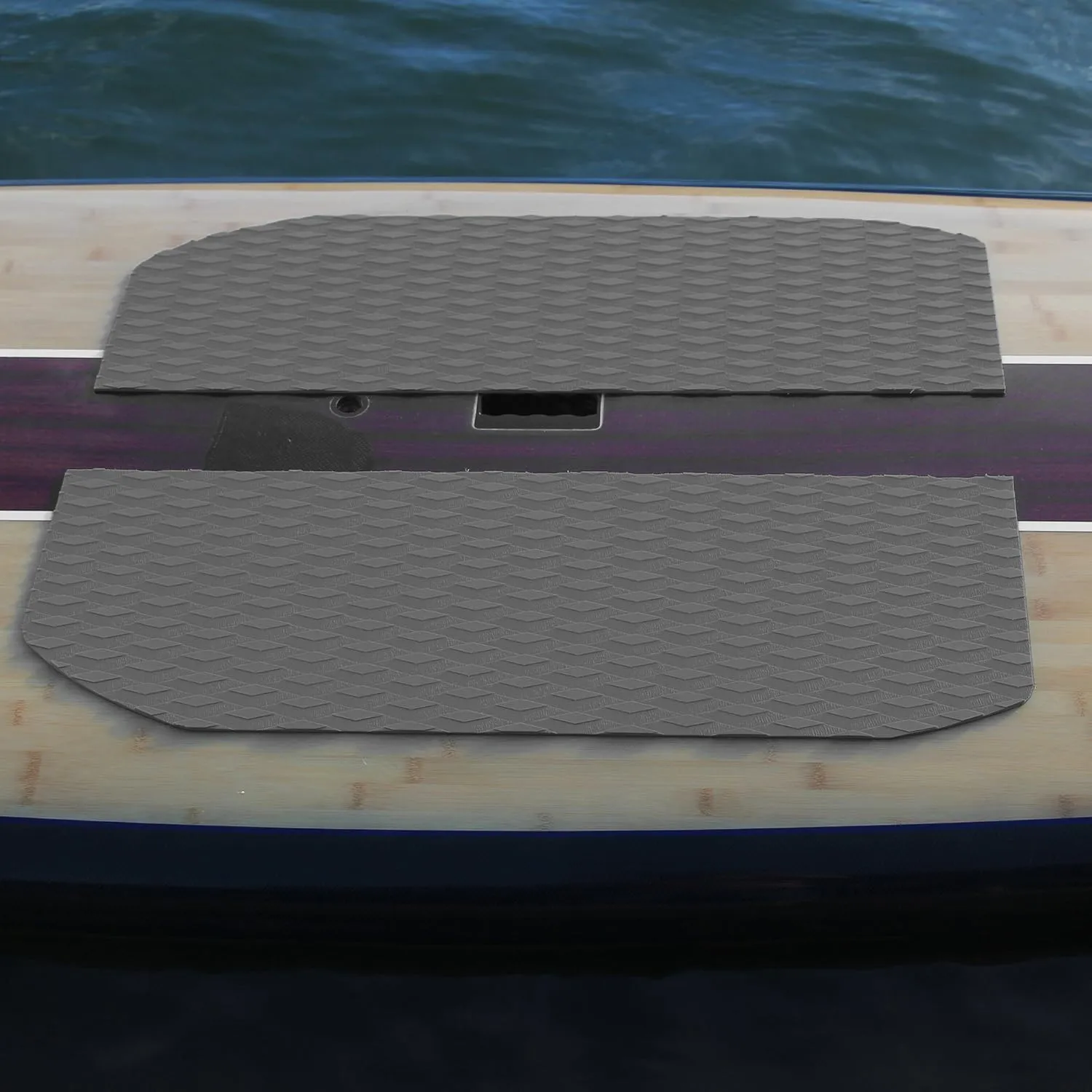 Abahub Non-Slip Traction Pad 1/2 Pieces Deck Grip Mat 30in x 20in Trimmable EVA Sheet 3M Adhesive for Boat Kayak Skimboard Surfboard SUP Black/Gray/White/Green/Navy Blue/Orange