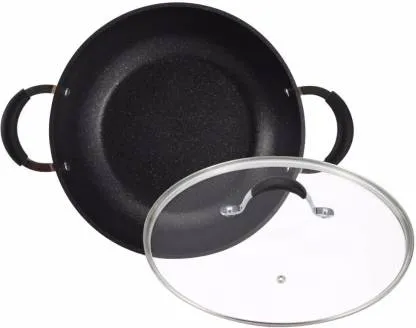 Bergner Infinity Chefs Aluminium Non-Stick Kadai with Lid (24cm, 2.6 Ltr)  BGIC-1090B