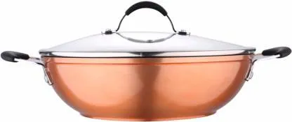 Bergner Infinity Chefs Aluminium Non-Stick Kadai with Lid (24cm, 2.6 Ltr)  BGIC-1090B