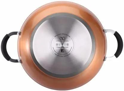 Bergner Infinity Chefs Aluminium Non-Stick Kadai with Lid (24cm, 2.6 Ltr)  BGIC-1090B