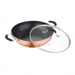 Bergner Infinity Chefs Aluminium Non-Stick Kadai with Lid (28 cm, 4.6 Ltr) BGIC-1091B