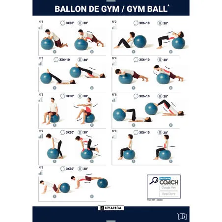 Durable fitness gym ball size 2 - 65 cm