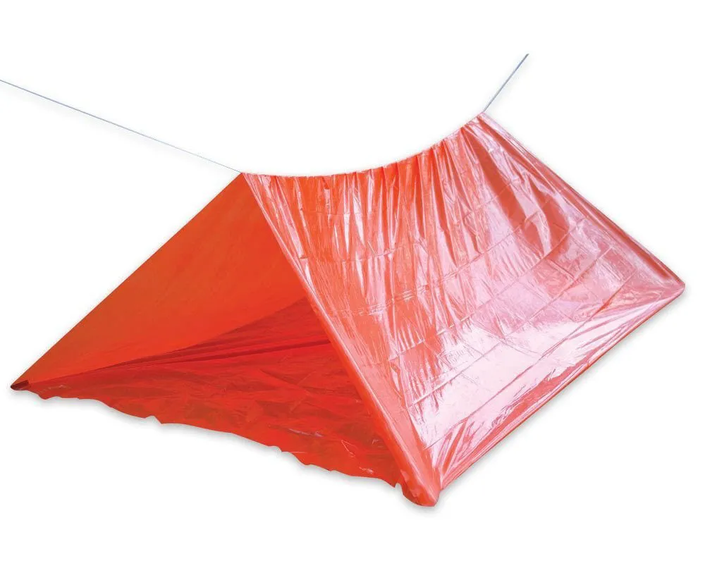 Emergency Orange Tube Tent measuring 8.25" X 6'