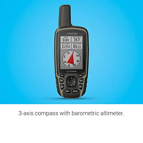 Garmin GPSMAP 64sx, Handheld GPS with Altimeter and Compass