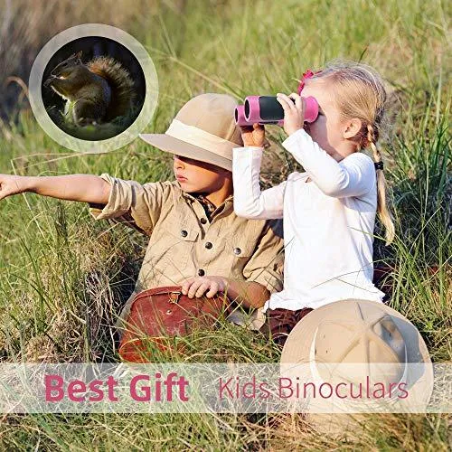 Kids Binoculars, 8x21 High-Resolution Real Optics, Pink or Blue
