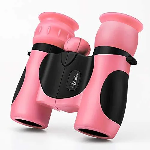 Kids Binoculars, 8x21 High-Resolution Real Optics, Pink or Blue