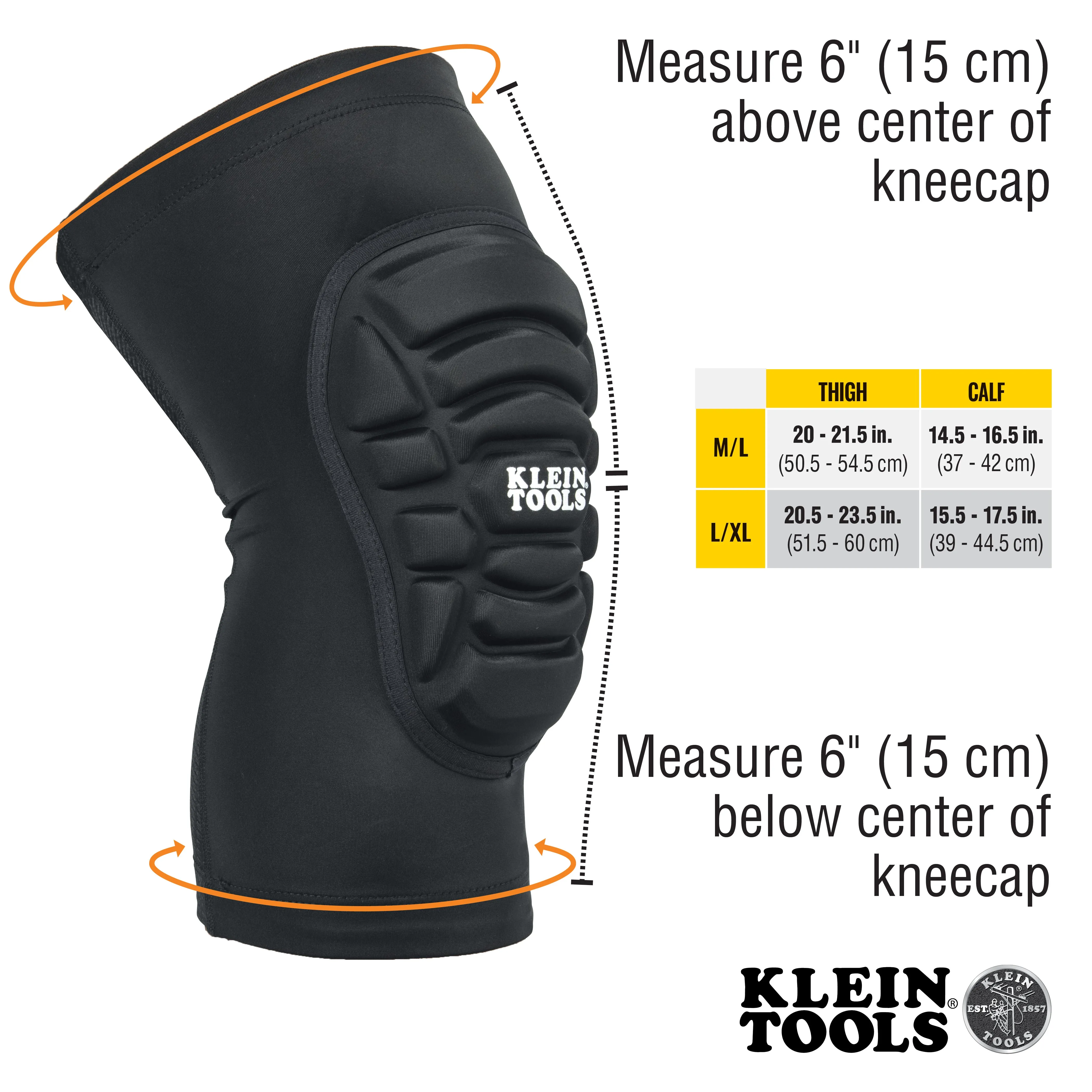 Knee Pad - Klein Tools Lightweight Knee Pad Sleeves, L/XL, 60592