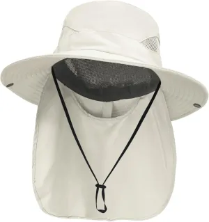 NPJY Sun Fishing Hats for Men Women UV Sun Protection Bucket Hat with Foldable Neck Flap