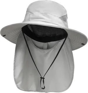 NPJY Sun Fishing Hats for Men Women UV Sun Protection Bucket Hat with Foldable Neck Flap
