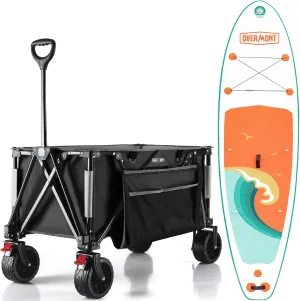 Overmont SUP 106x33 Inflatable Stand Up Paddleboard Non-Slip Lightweight & Foldable   Overmont Collapsible Wagon Cart with Wheels Combo