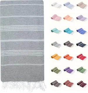 Park & Oz Turkish Beach Towel  Oversized 100% Cotton, Quick-Dry, Absorbent, Sand-Free Blanket (72 x 40)  Extra Large, Lightweight Pool Towel for Adults, Women, Men  Sand Resistant & Perfect Travel