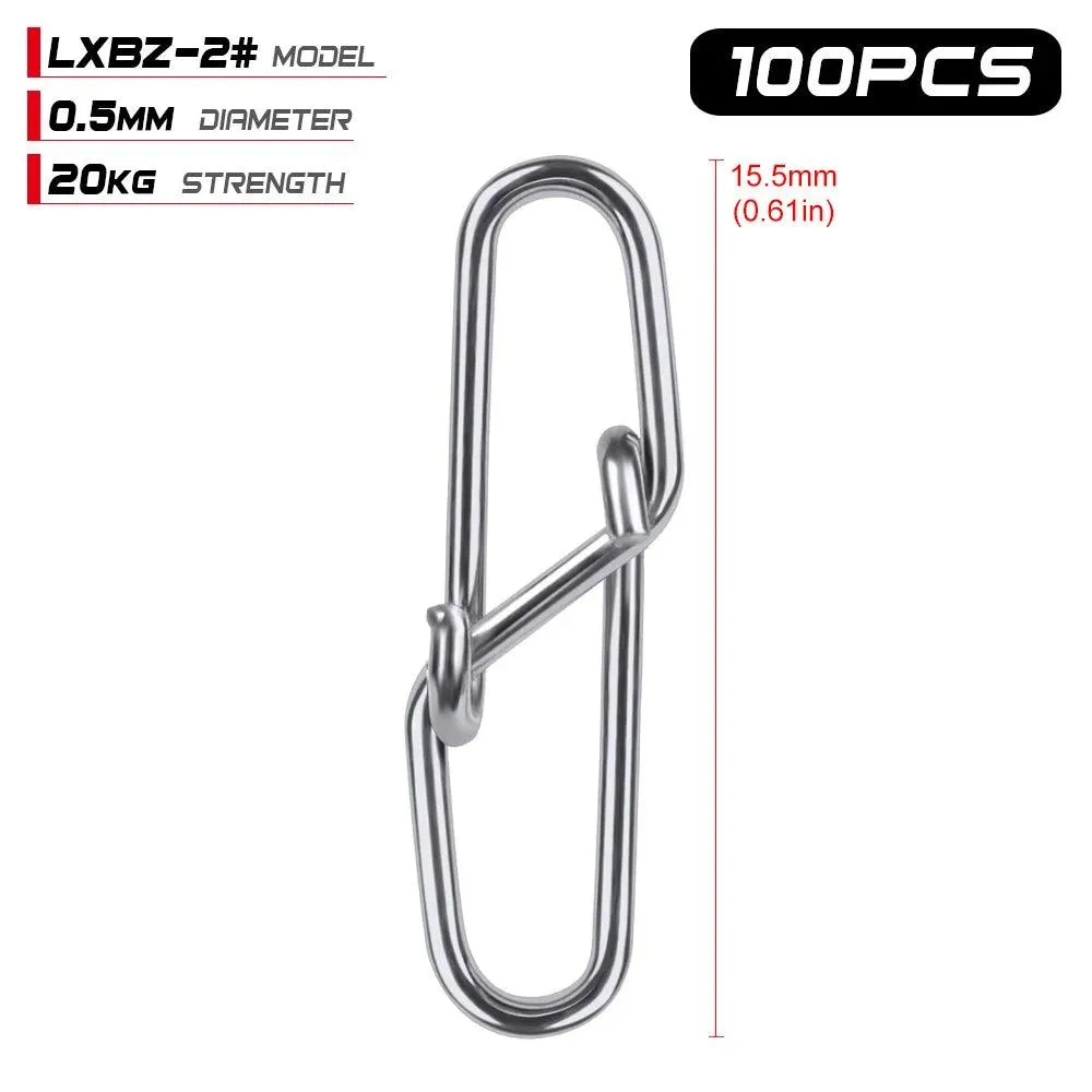 Proberos 100 pcs Diamond Snap Fishing Barrel Swivel 0#-6#