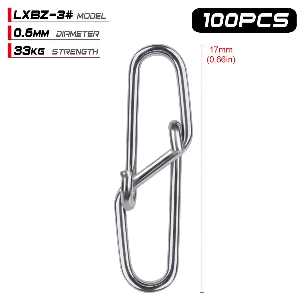 Proberos 100 pcs Diamond Snap Fishing Barrel Swivel 0#-6#