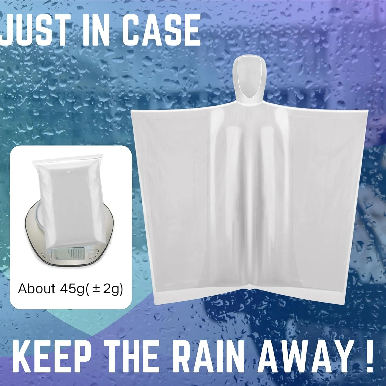 Rain Ponchos for Adults,Disposable Ponchos for Men and Women,5 Pack Lightweight and Durable Emergency Ponchos