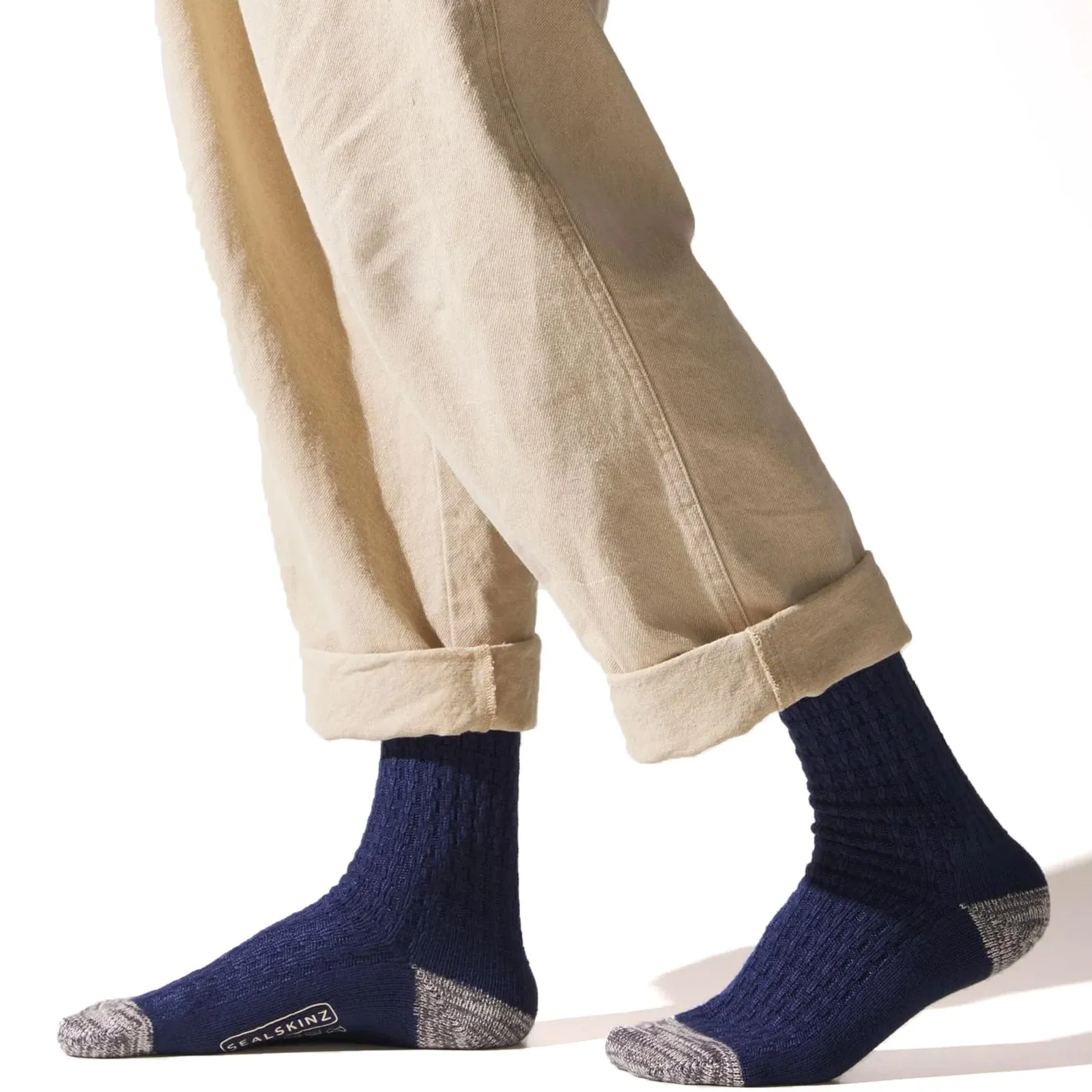 Sealskinz Unisex Wroxham Bamboo Mid Length Waffle Socks
