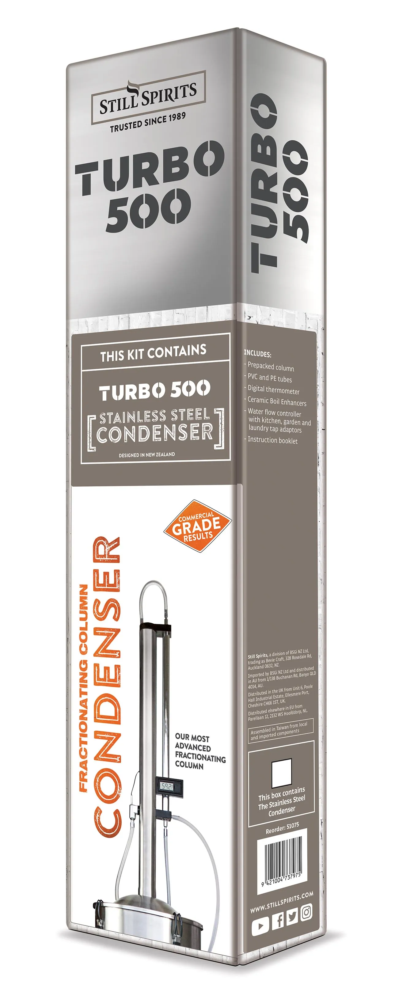 STARTER PLUS KIT with Still Spirits Turbo 500 (T500) Stainless Steel Condenser Home Distillery Kit