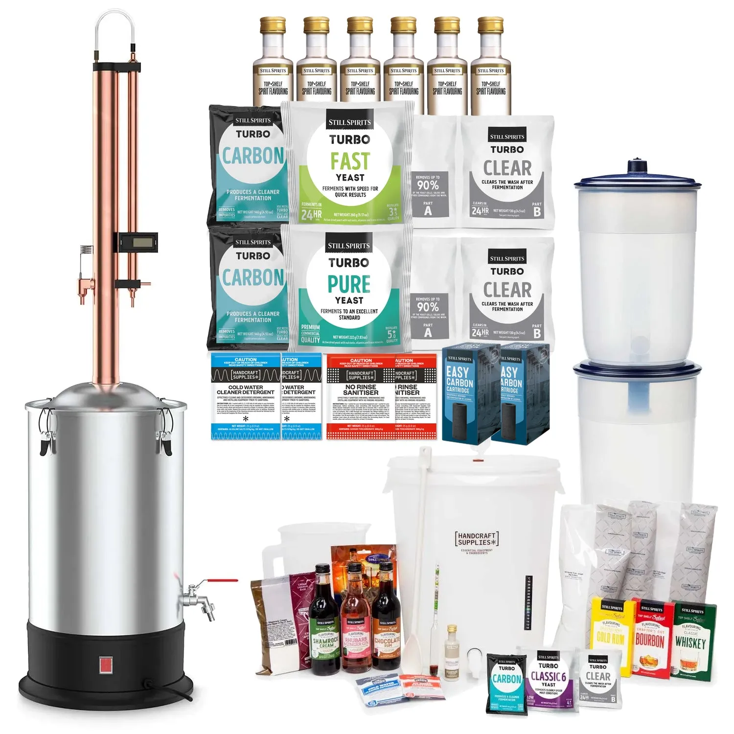 SUPER STARTER KIT with Next Generation Still Spirits Turbo 500 (T500) Copper Condenser Home Distillery Kit *MOST POPULAR*