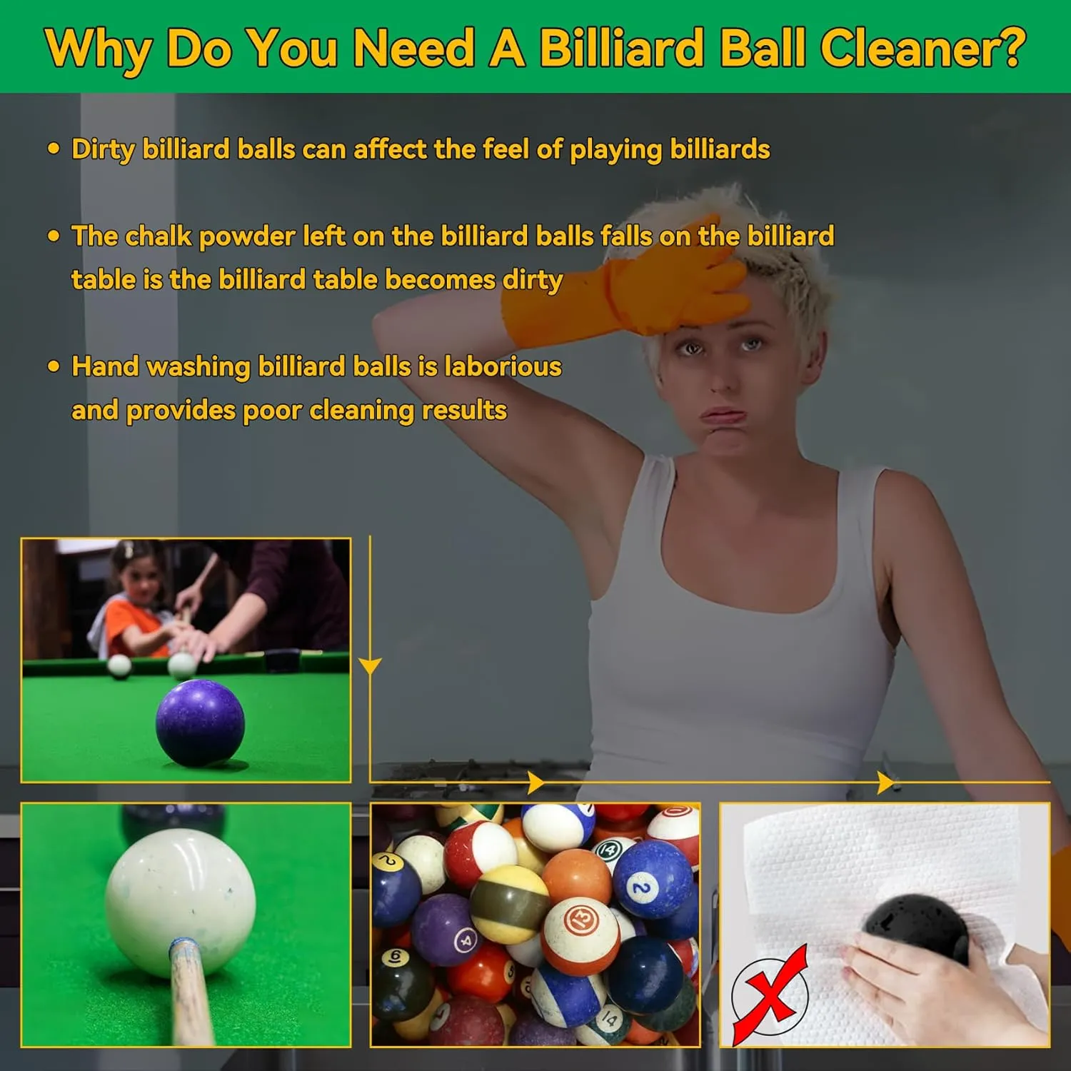 Upgraded Billiard Ball Cleaner and Polisher, Billiard Ball Cleaner, Pool Ball Cleaner for 16 Billiard and Snooker, Balls British and American Dual Use 110V, Automatic Pool Ball Cleaner